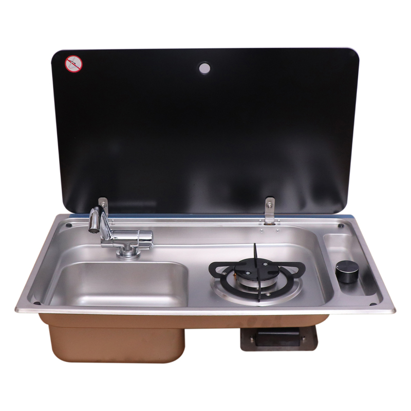Outdoor Camping Kitchen With Sink - Universal RV Camping Sink Gas Stove,