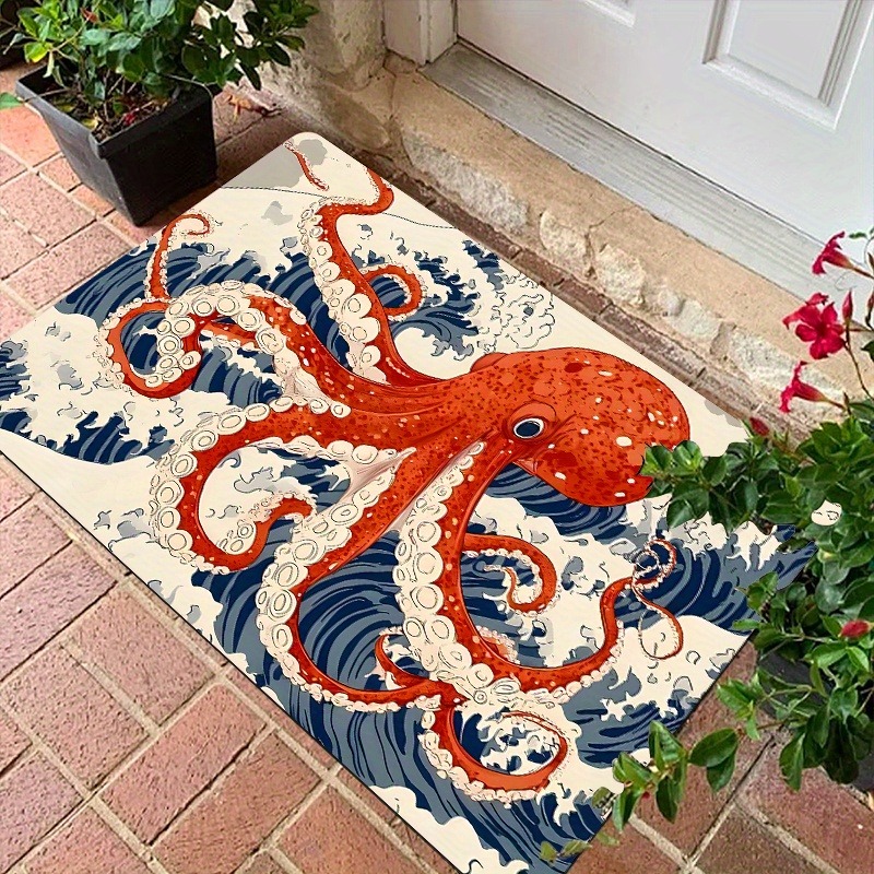 Outdoor Camping Kitchen With Sink - 1PC Octopus Pattern Kitchen Rugs Non-Slip
