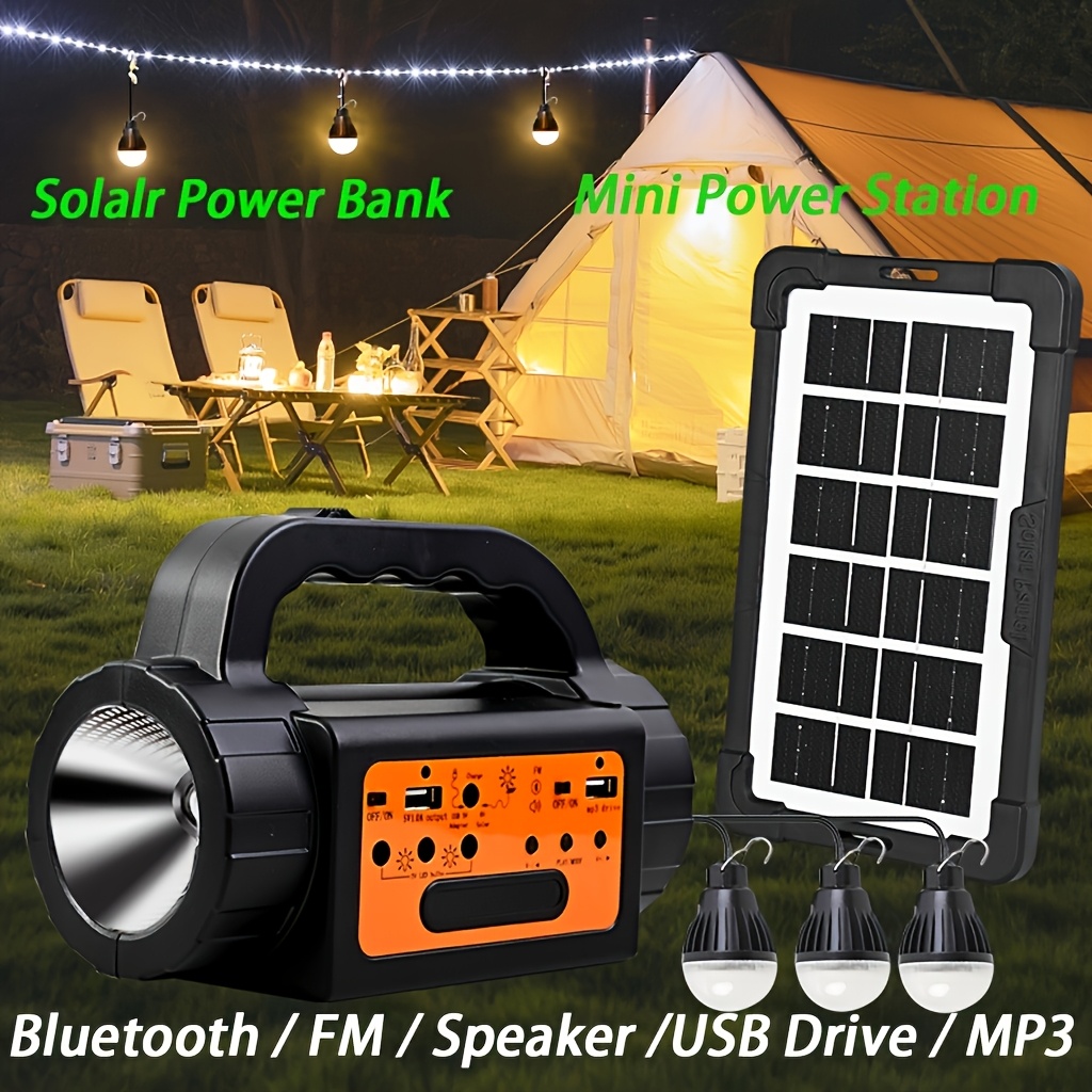 Outdoor Camping Light Portable - Solar Rechargeable Camping Lights Outdoor, Powered