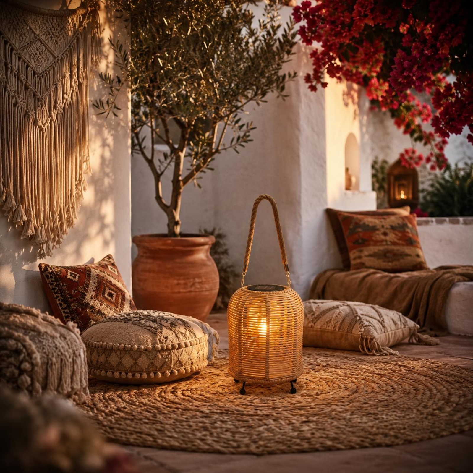 Outdoor Camping Light Portable - Handwoven Solar Lantern Warm LED Handwoven