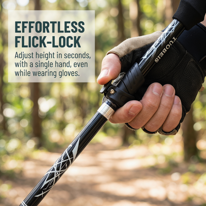 Trekking Poles - 130cm Outdoor Foldable Telescopic Trekking Poles