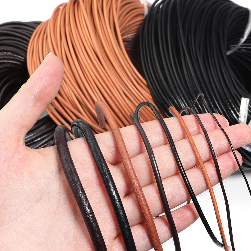Paracord Bracelet - 2-5Yards/Roll 1/1.5/2/2.5/3/4/5/6mm Genuine Cow Leather Round