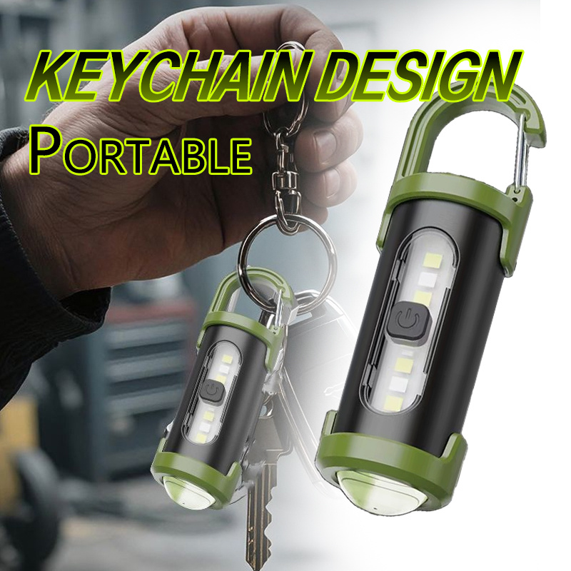 Outdoor Camping Light Portable - Powerful EDC LED Flashlight Keychain Rechargeable