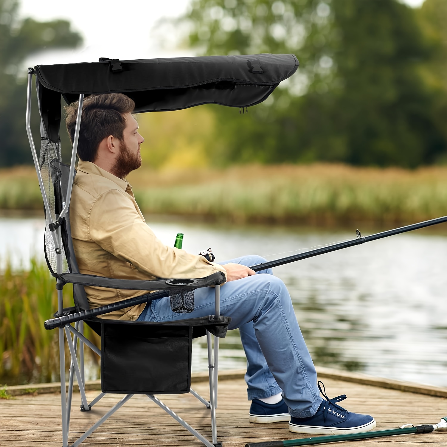 Camping Chairs, with Sunshade  - Outdoor Camping Canopy recensione e prezzo