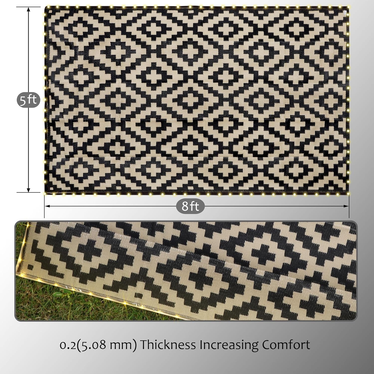 Reversible LED Strip Light Mat - Outdoor Camping Rug With Led Lights recensione e prezzo