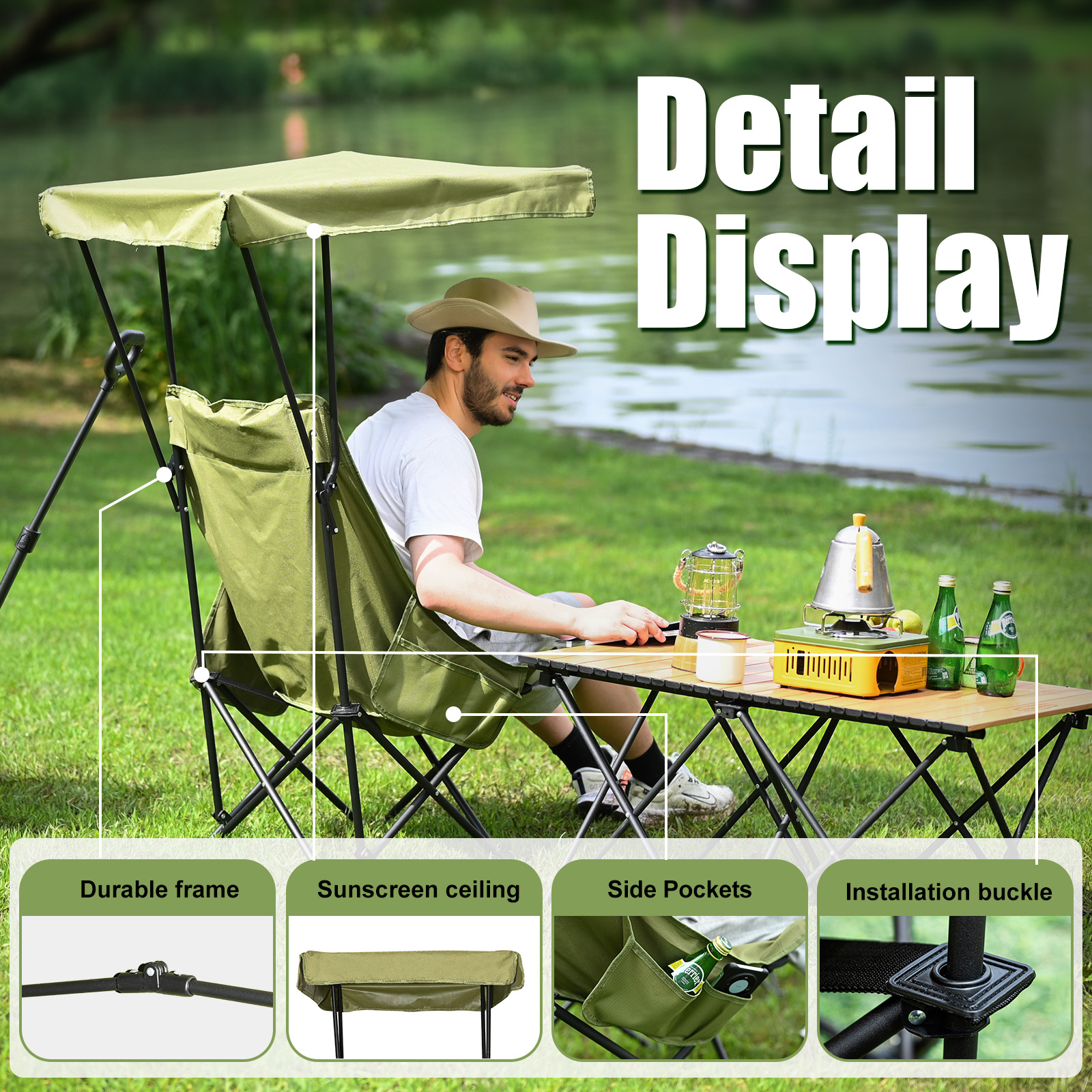 YOUNG WOOD Portable Camping Ch - Outdoor Camping Canopy recensione e prezzo