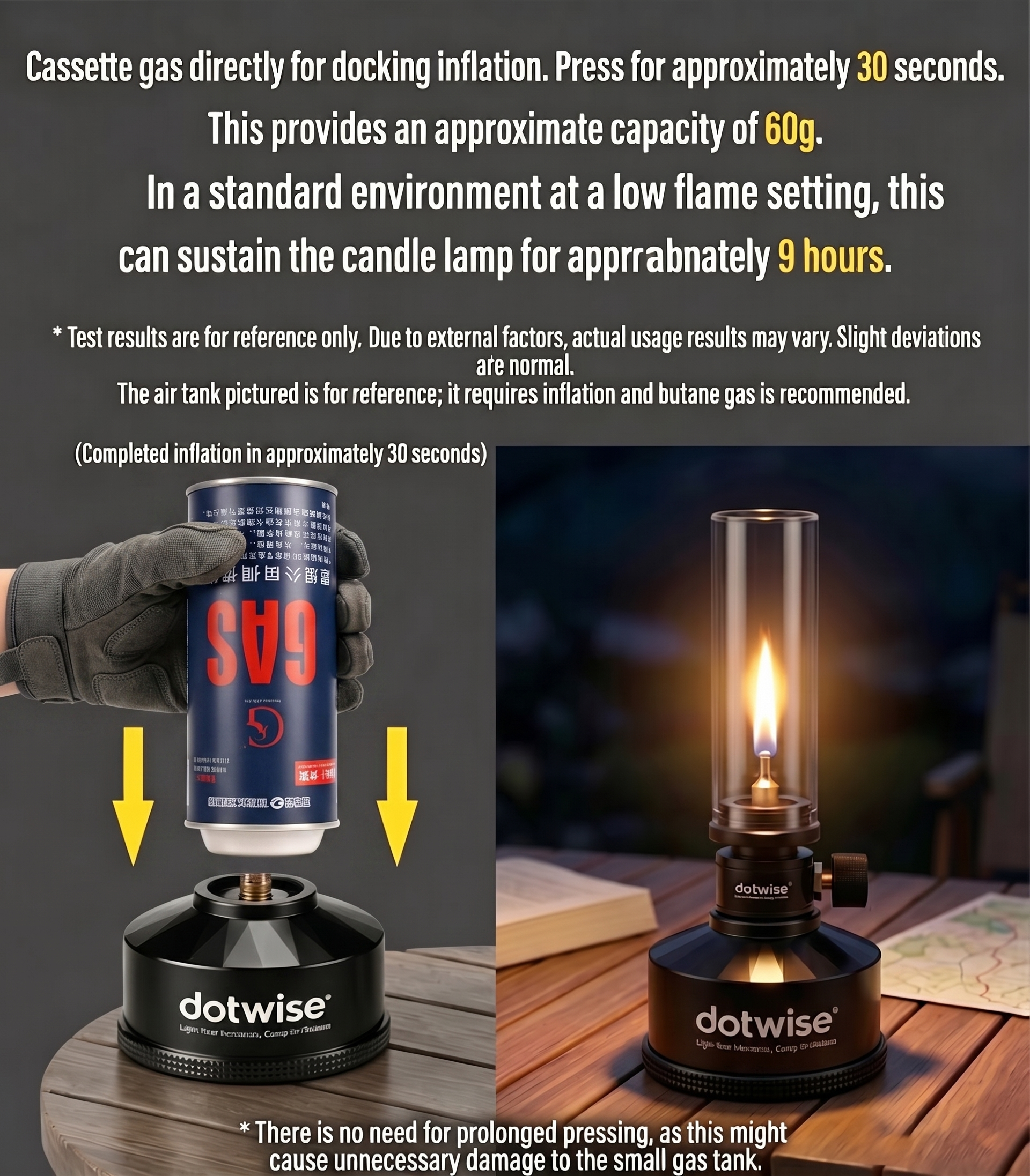 DOTWISE Outdoor Gas Light Set  - Outdoor Camping Glamping Share recensione e prezzo
