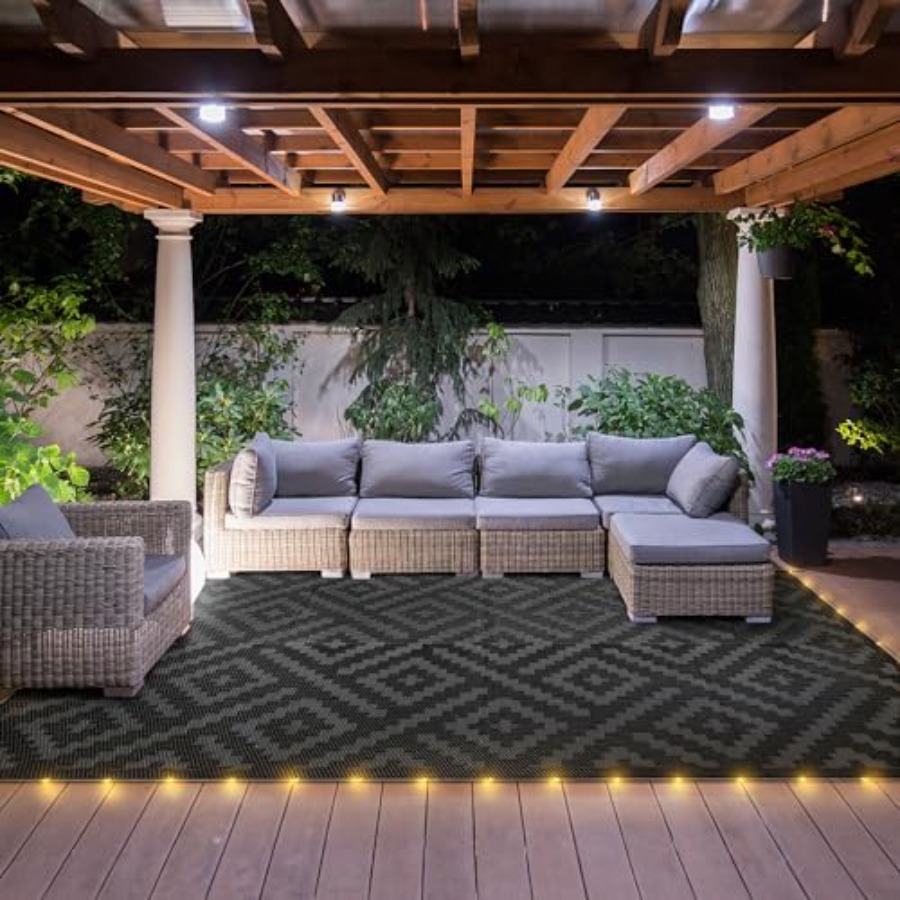 Outdoor Rug with LED Strip Lig - Outdoor Camping Rug With Led Lights recensione e prezzo