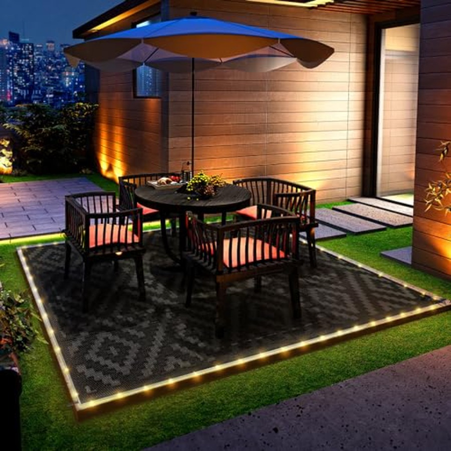 Outdoor Rug with LED Strip Lig - Outdoor Camping Rug With Led Lights recensione e prezzo