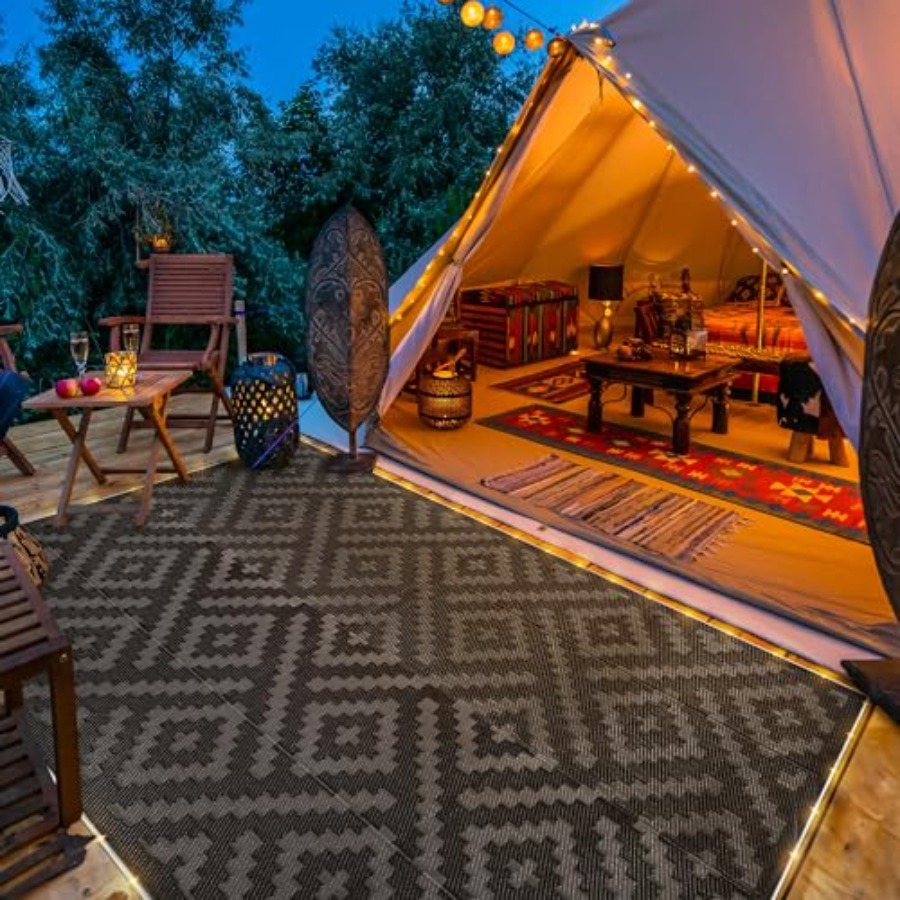 Outdoor Rug with LED Strip Lig - Outdoor Camping Rug With Led Lights recensione e prezzo