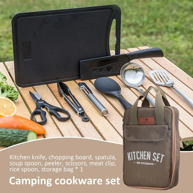 8pcs Camping Kitchen Cookware  - Outdoor Camping Kitchen With Sink recensione e prezzo