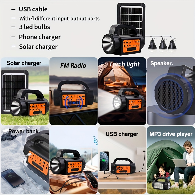Solar Rechargeable Camping Lig - Outdoor Camping Light Portable recensione e prezzo