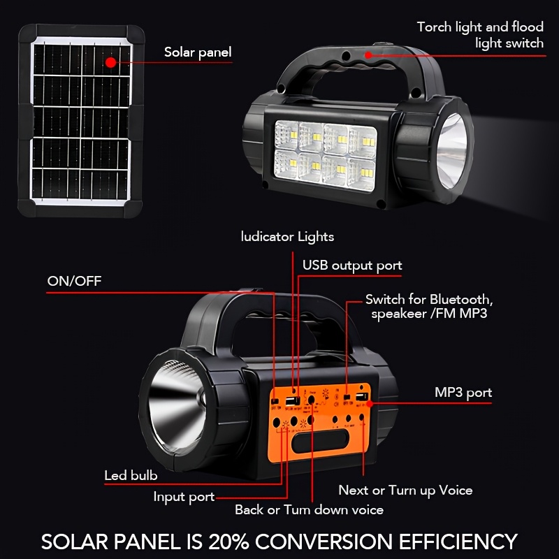 Solar Rechargeable Camping Lig - Outdoor Camping Light Portable recensione e prezzo