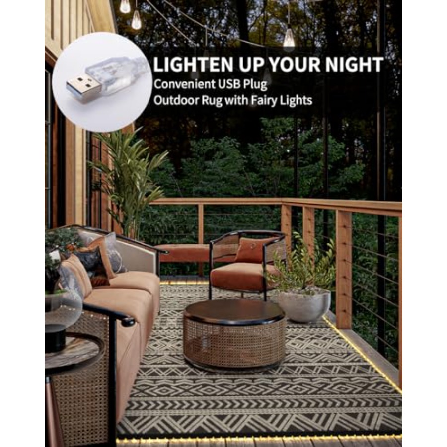 Outdoor 6x9 ft reversible wate - Outdoor Camping Rug With Led Lights recensione e prezzo