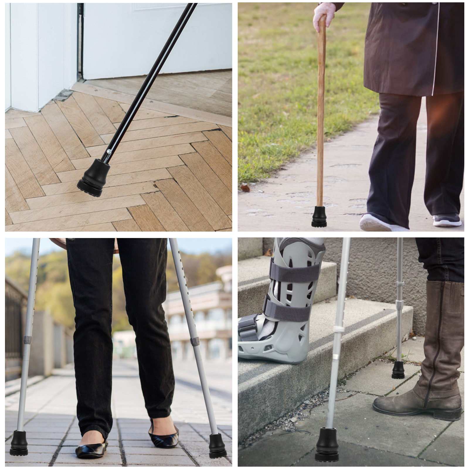 4Pcs Anti-Slip Crutch Foot Pad - Trekking Poles recensione e prezzo