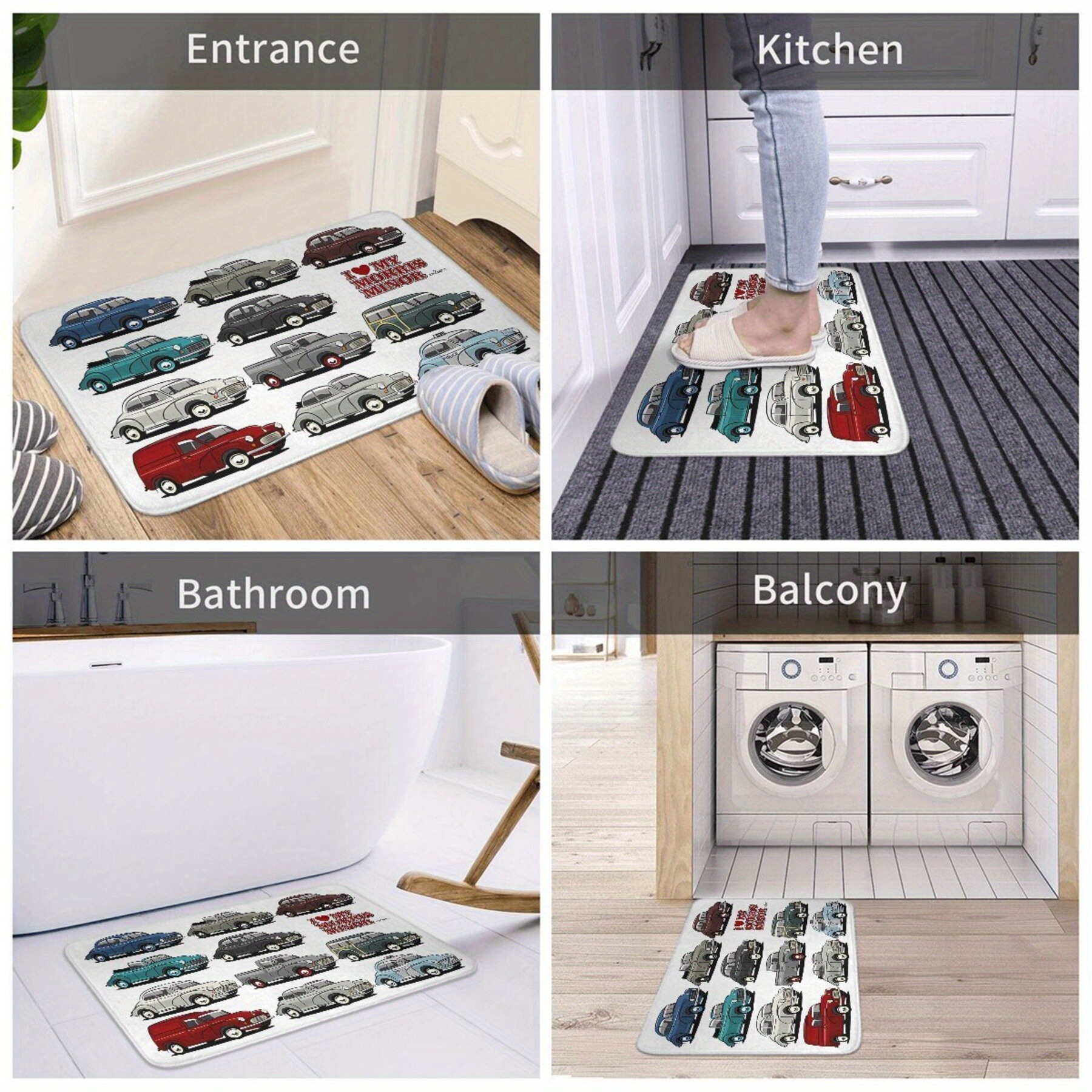1PC Old Car Pattern Kitchen Ru - Outdoor Camping Kitchen With Sink recensione e prezzo