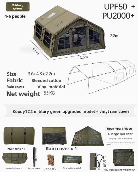 Tent, Inflatable Canopy, 17.2  - Outdoor Camping Canopy recensione e prezzo