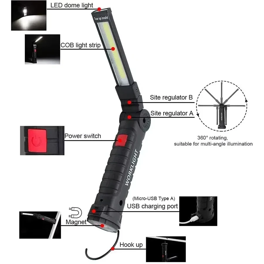 New Portable COB LED Flashligh - Outdoor Camping Light Portable recensione e prezzo