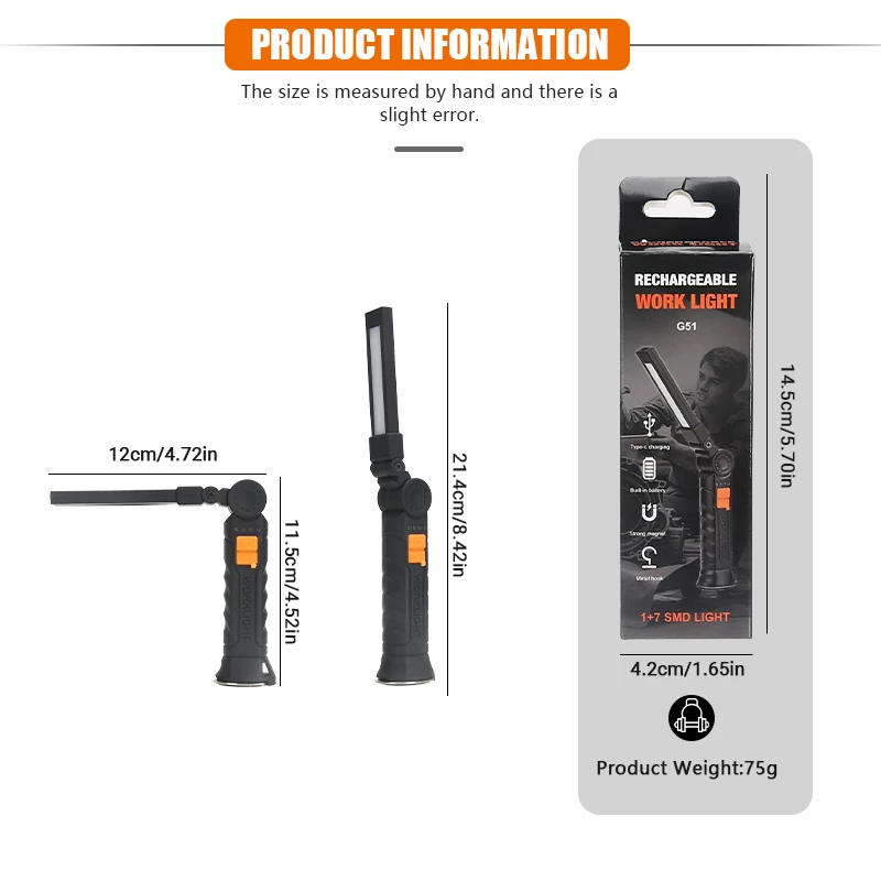 Portable COB LED Flashlight Re - Outdoor Camping Light Portable recensione e prezzo