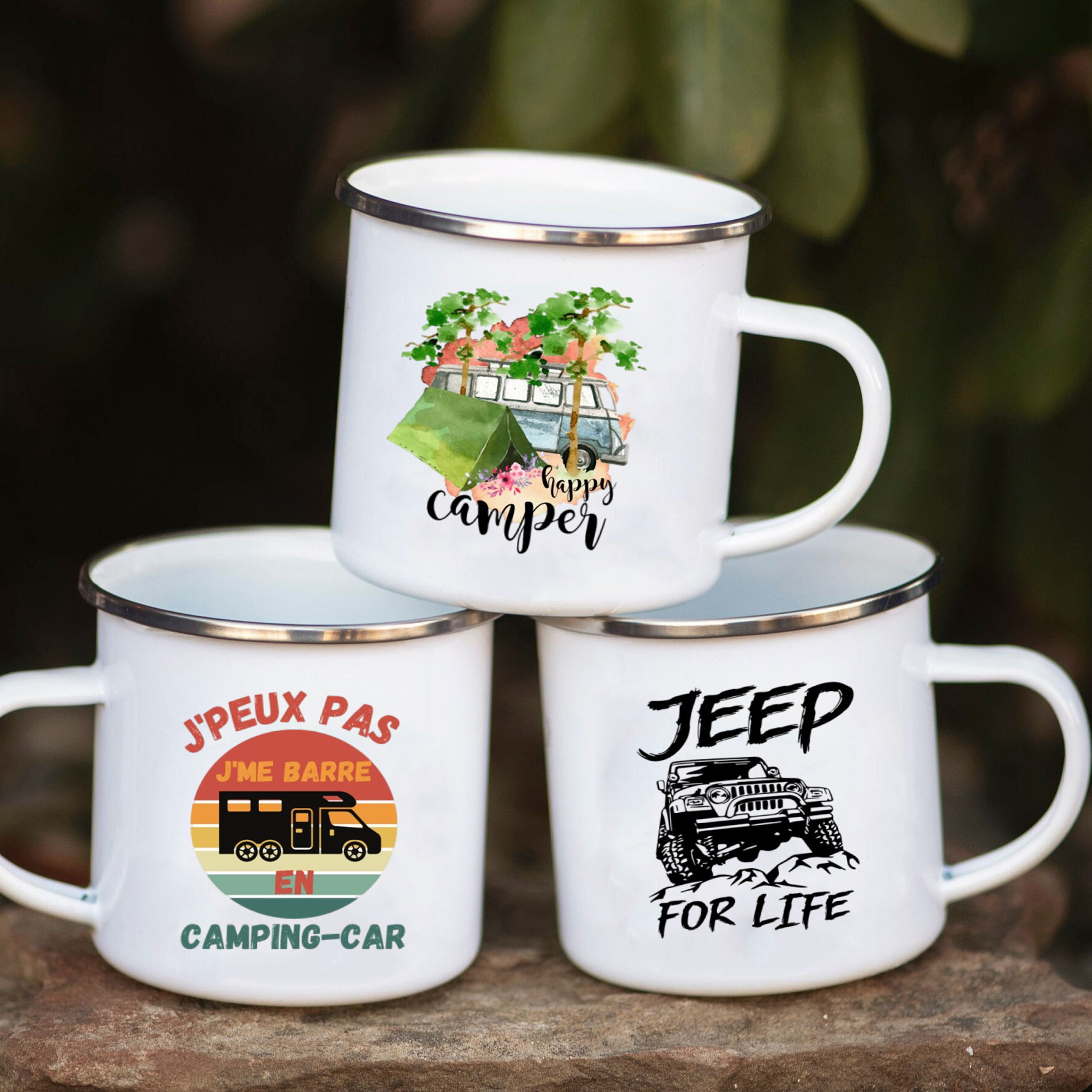 Camping Car Enamel Mug Adventu - Outdoor Camping Ideas recensione e prezzo