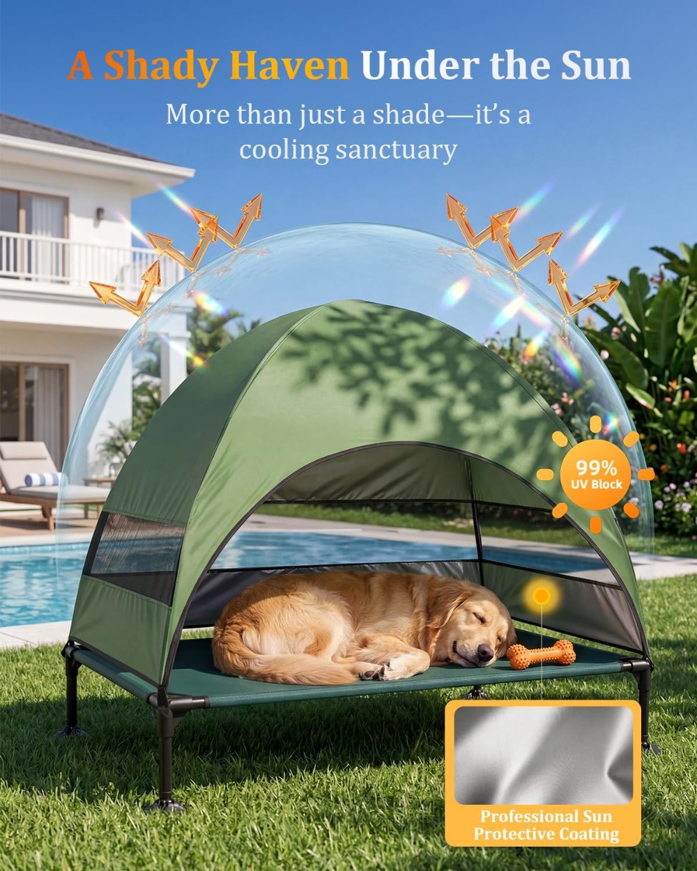 Elevated Dog Cot with Canopy,  - Outdoor Camping Canopy recensione e prezzo