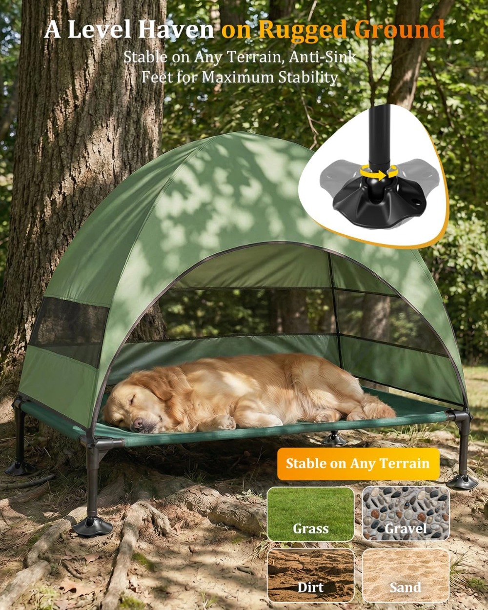 Elevated Dog Cot with Canopy,  - Outdoor Camping Canopy recensione e prezzo