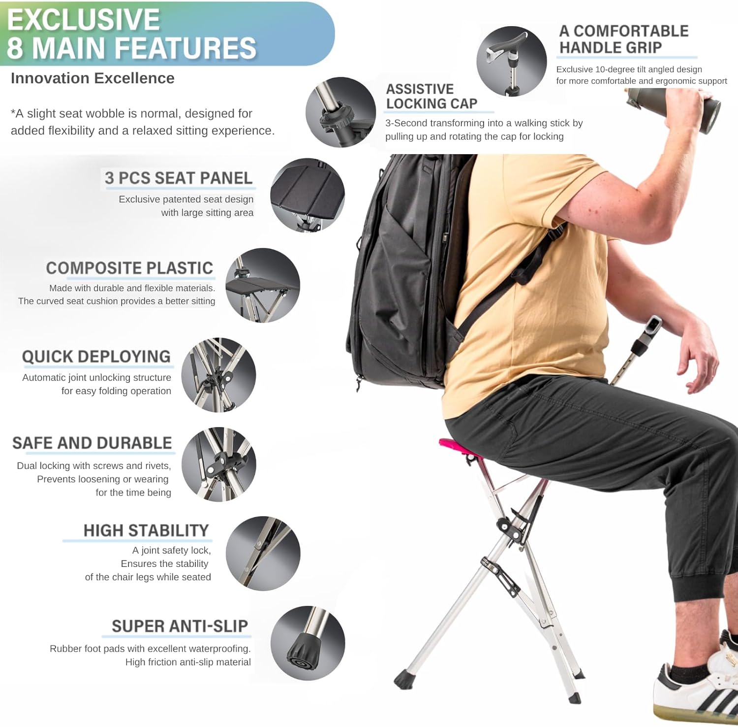 Portable Trekking Hiking Pole  - Trekking Poles recensione e prezzo